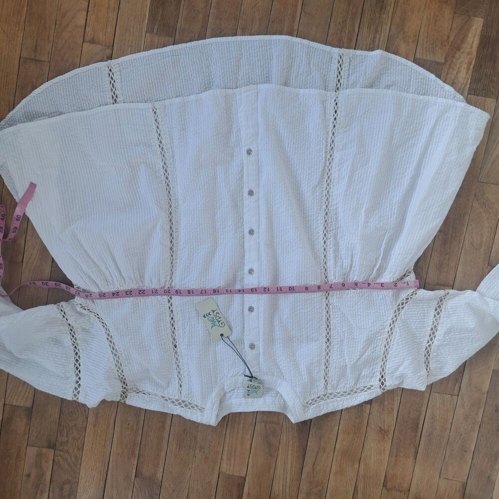 NEW Jaded Gypsy One Size White Long Sleeve Tunic Blouse Shirt Top Boho Oversized - Picture 8 of 13